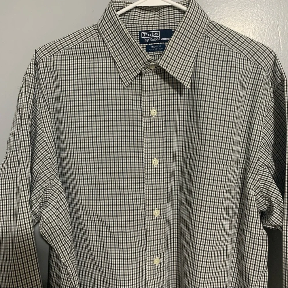 Ralph Lauren Polo Andrew Shirt Mens Multicolor Button Up Long Sleeve 17-34/35‎